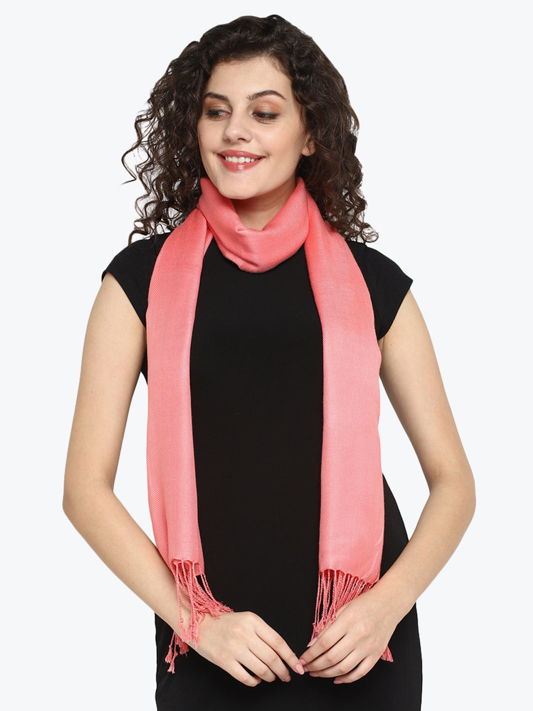 Viscose Twill Baby Pink Women's Stole Aditi Wasan