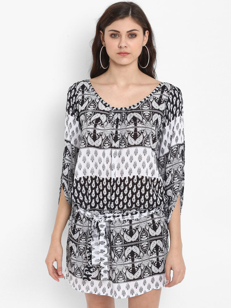 bohemian_black_white_mini_dress