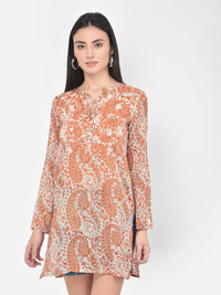 Printed and hand embroidered cotton tunic Aditi Wasan