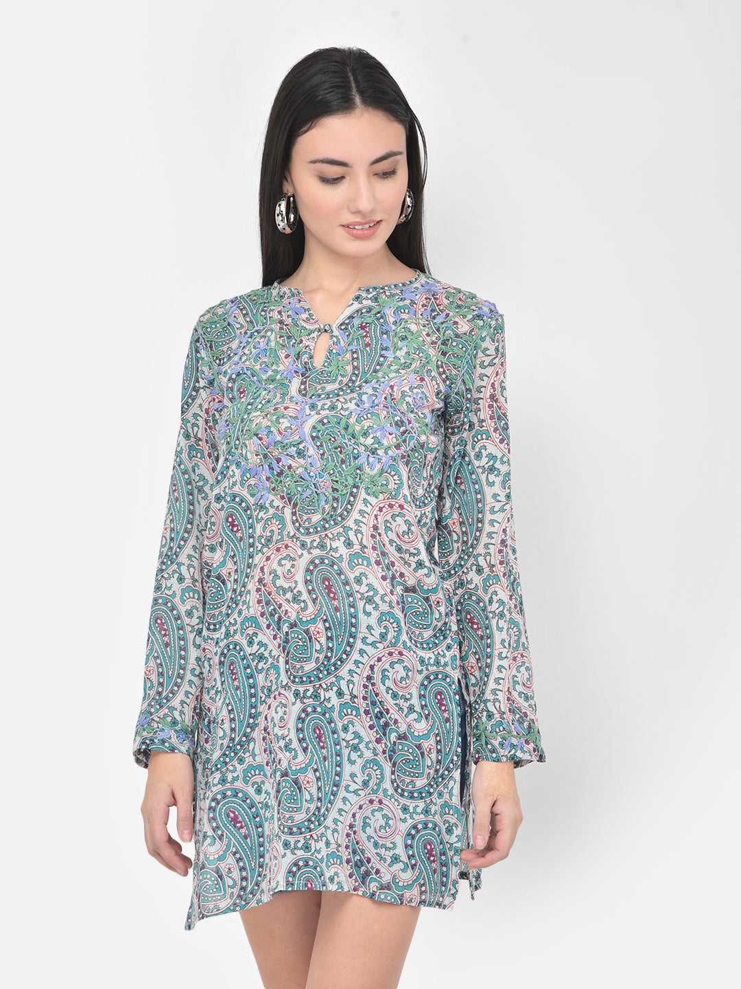 Hand embroidered cotton tunic Aditi Wasan