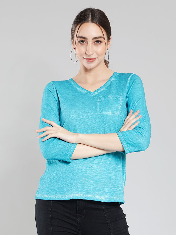 Aditi Wasan washed blue cotton t-shirt