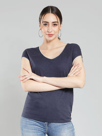 Aditi Wasan navy blue cotton top
