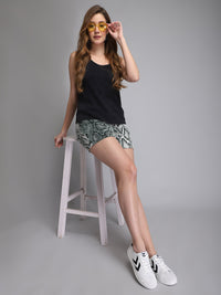 Animal Printed Polyester Fabric Shorts Aditi Wasan