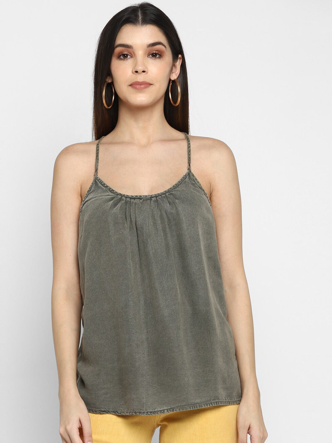 Cross Back Spaghetti Strap Camisole Top Aditi Wasan