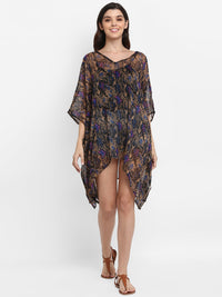Snake Print Polyester Kaftan - Aditi Wasan