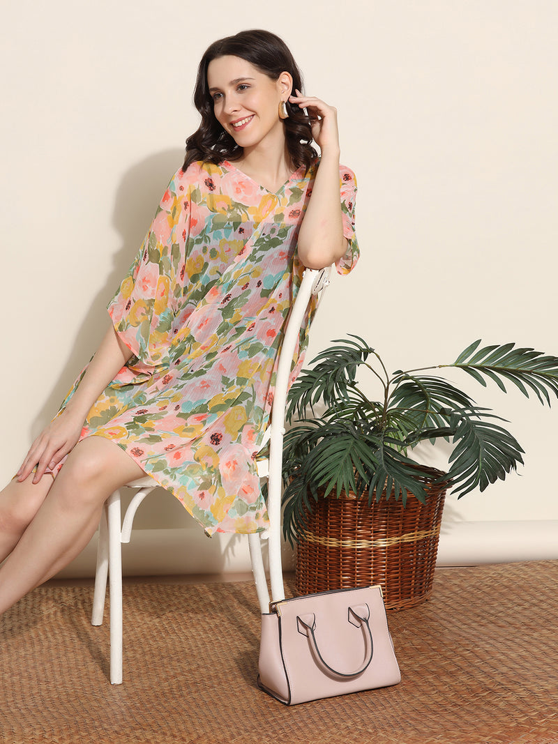 Women Multicolor Floral Printed Kaftan