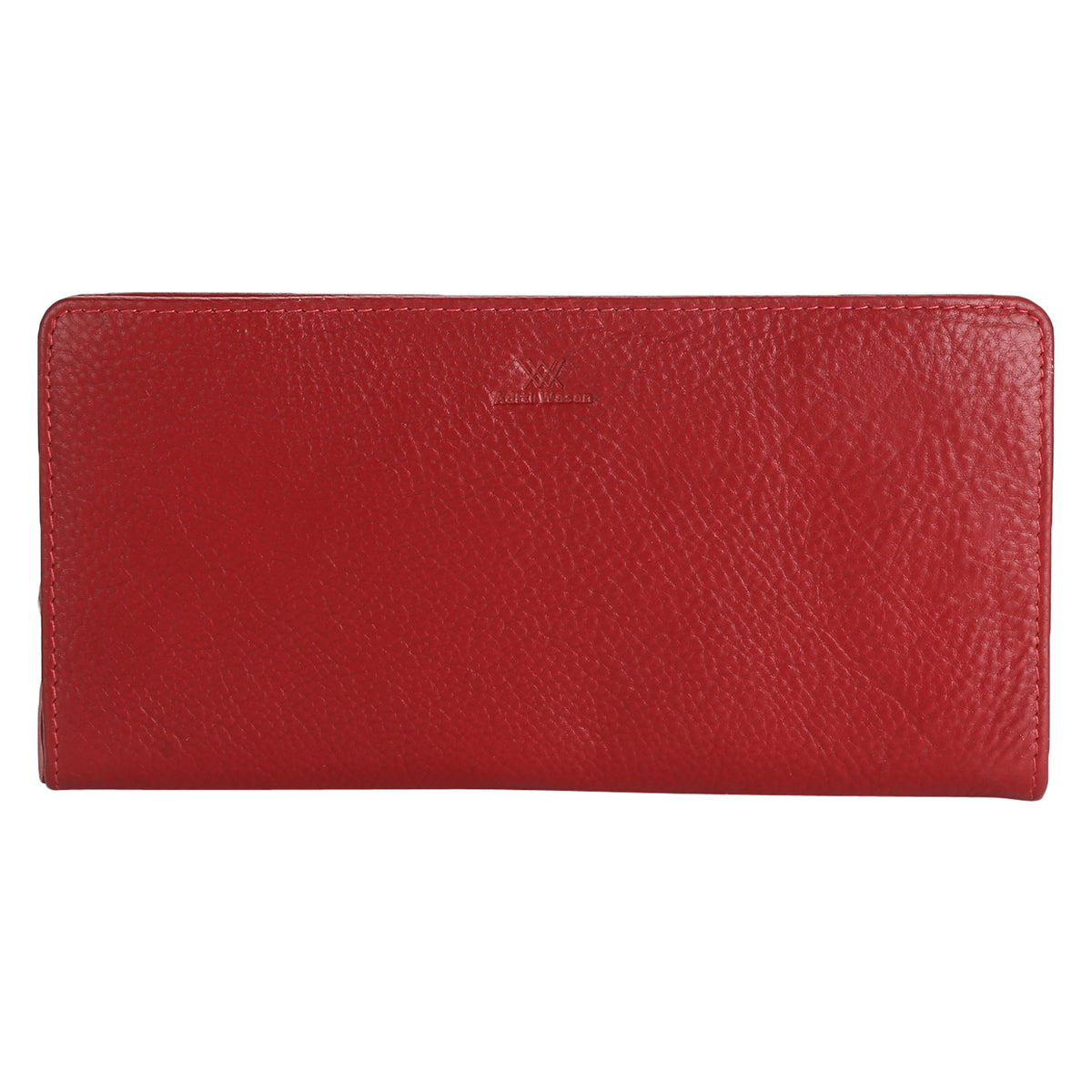 Genuine leather maroon gusset clutch