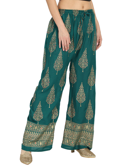 Green paisely palazzo pant