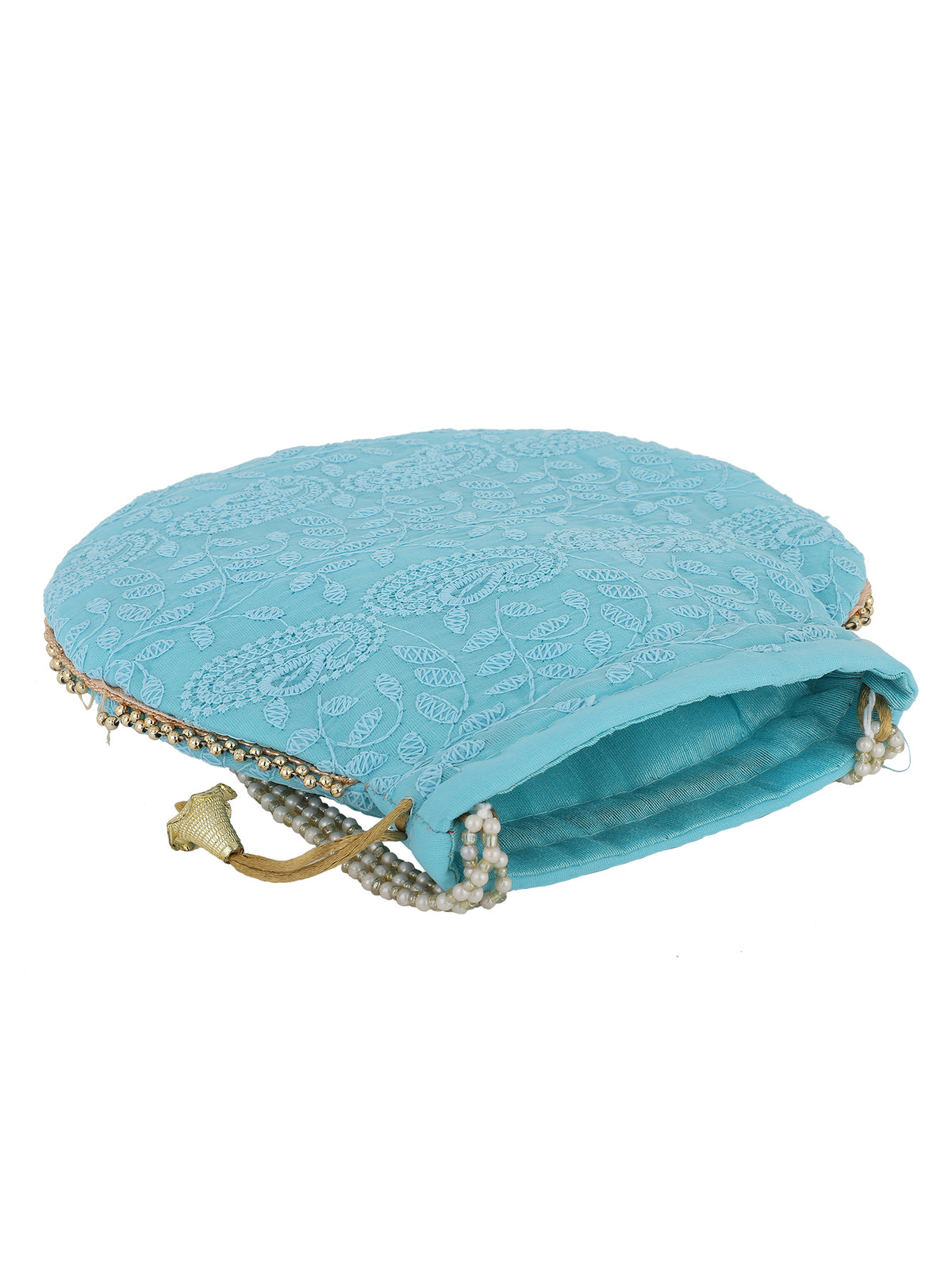 Blue Embroidered Potli Bag