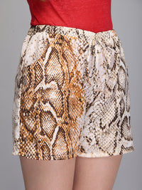 Animal print polyester shorts