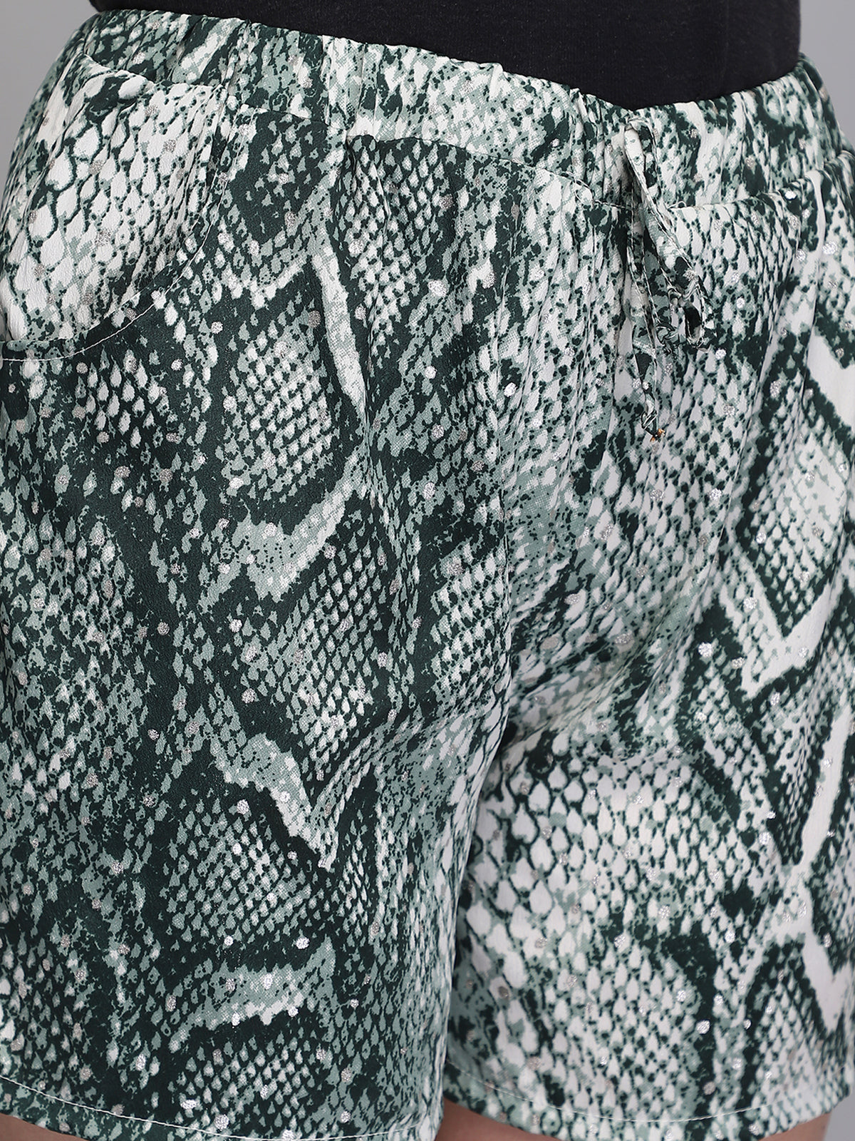 Animal Printed Polyester Fabric Shorts