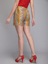 Printed & jacquard rayon shorts