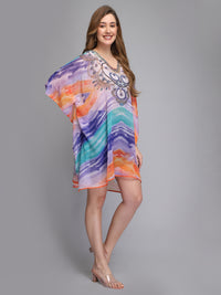 Abstract Print Beach Kaftan Dress