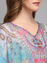 Multicolor Polyester beachwear Kaftan For Ladies