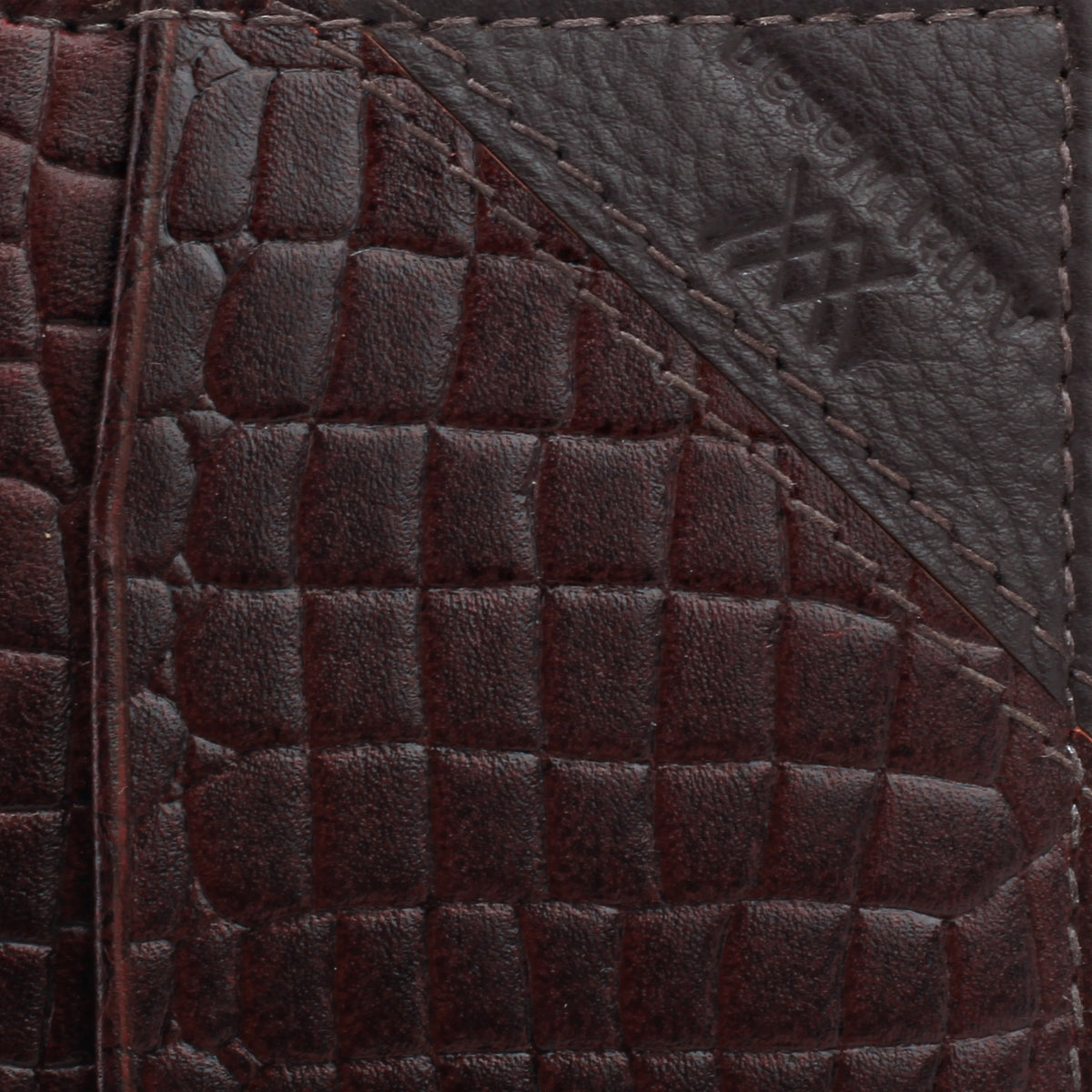 Genuine leather brown croc embossed cardholder