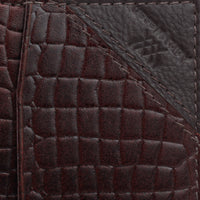 Genuine leather brown croc embossed cardholder