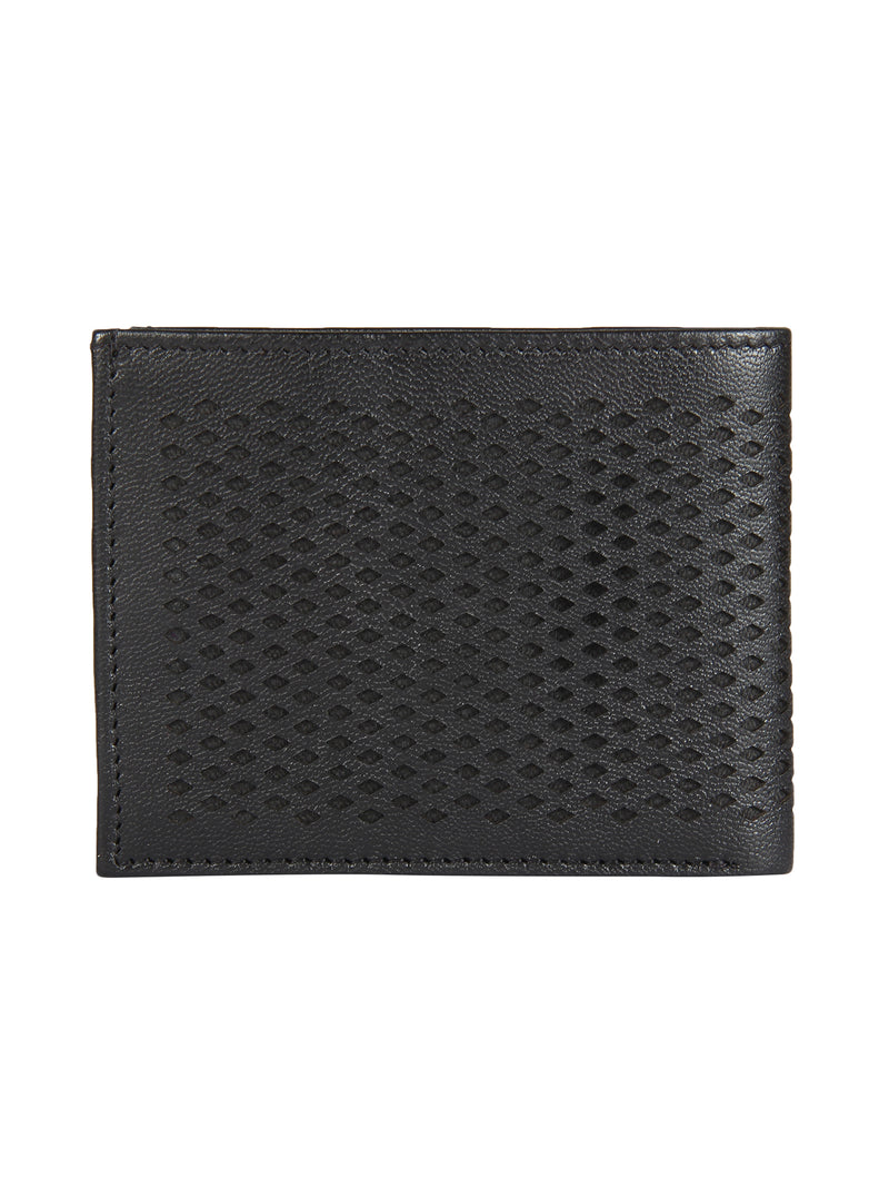 Genuine Leather Black Perforated Wallet