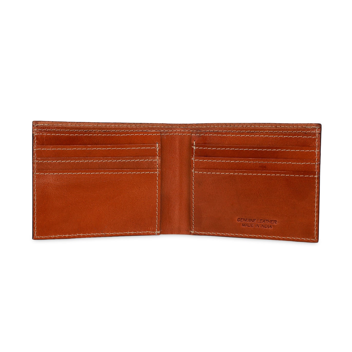 Two tone brown bi-fold wallet