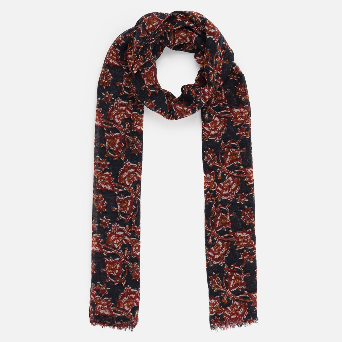 Floral printed woolen stole