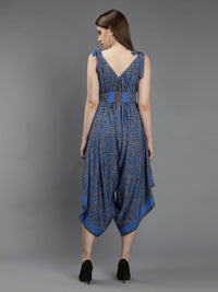 Paisley print blue harem jumpsuit