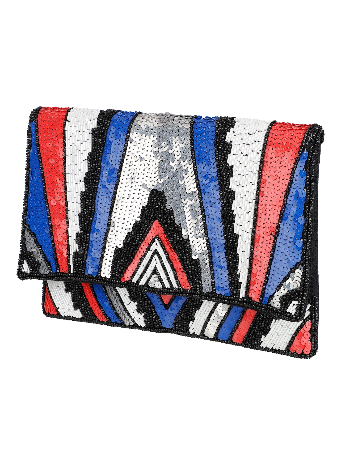 Embroidered Multicolored Clutch