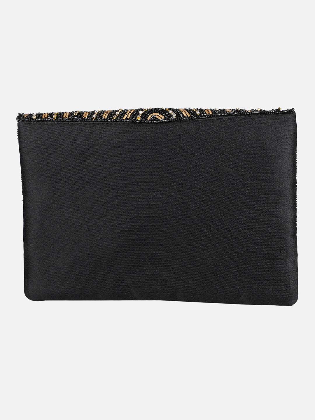 Embroidered Black and Golden Clutch