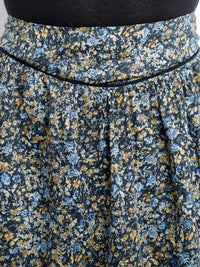 Floral print a-line mini skirt