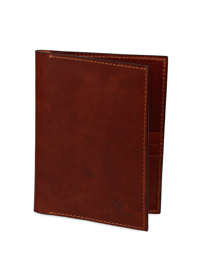 Brown bi-fold travel wallet