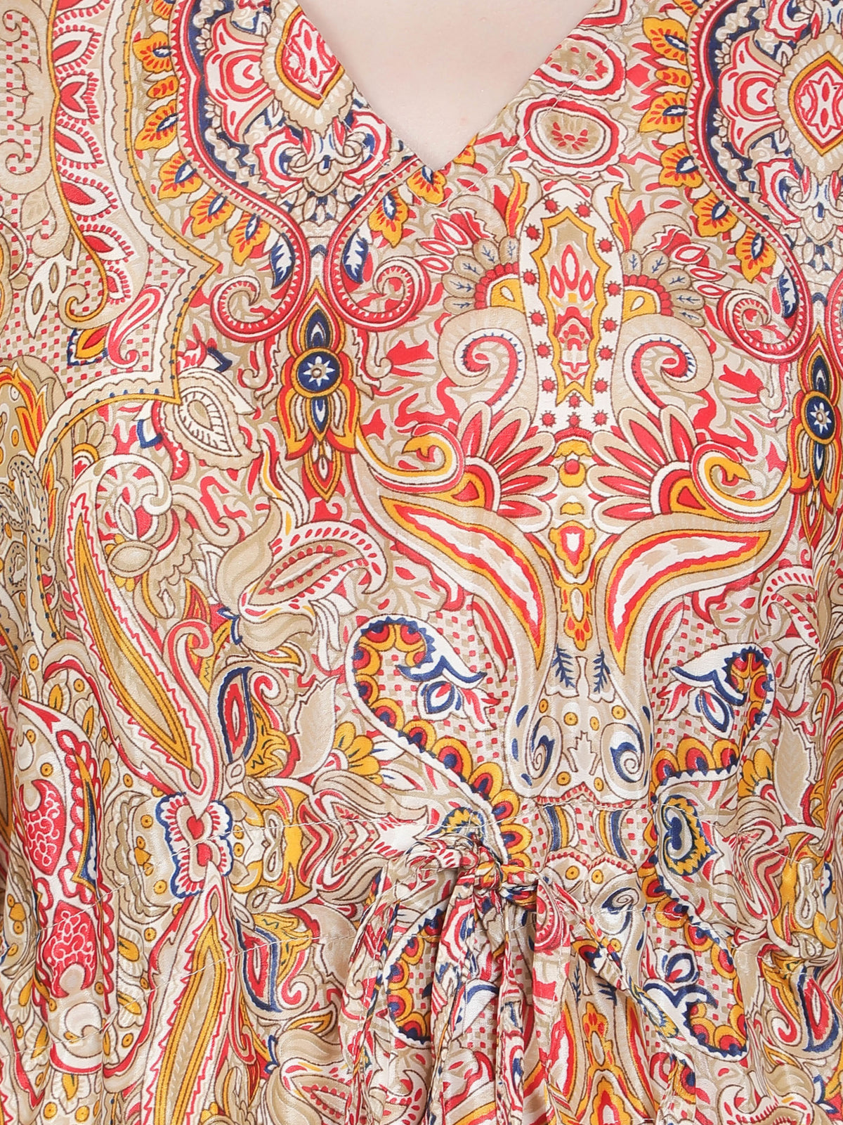 Women Printed MultiColored Silk Kaftan