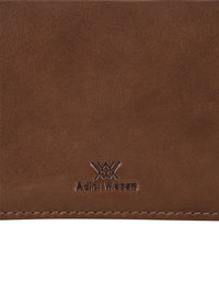 Men's Genuine Leather Cardholder with Flab Button Closure Holds up to 15 Cards - Brown