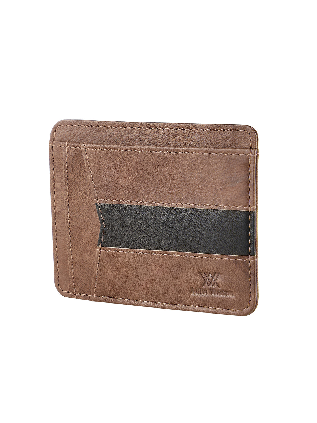 Genuine Leather Dual Tone Card Holder for Men's with Money Clip and 4 Card Holder Slot
