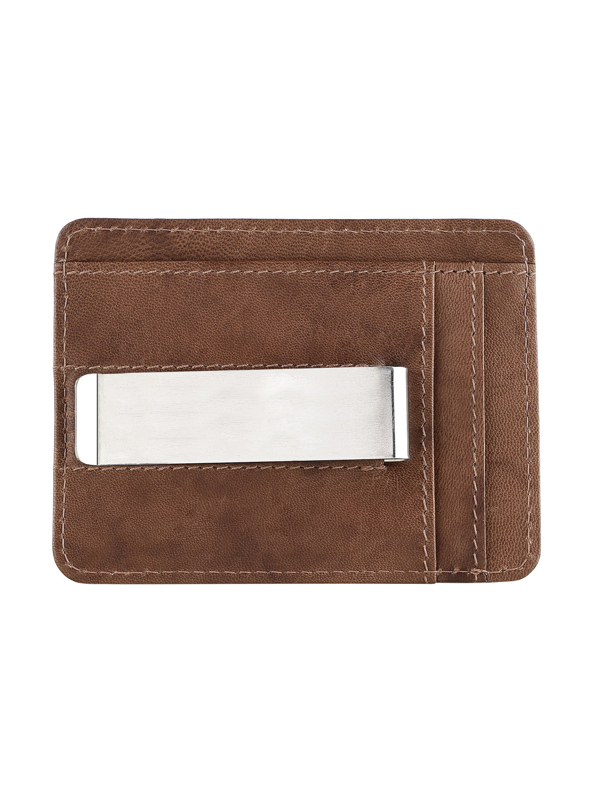 Genuine Leather Dual Tone Card Holder for Men's with Money Clip and 4 Card Holder Slot