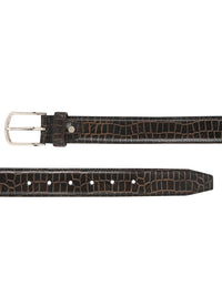 Brown croc embossed men's belt