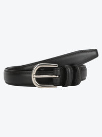 Genuine leather black profile belt