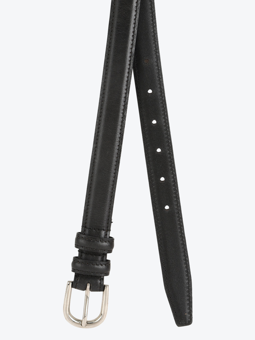Genuine leather black profile belt