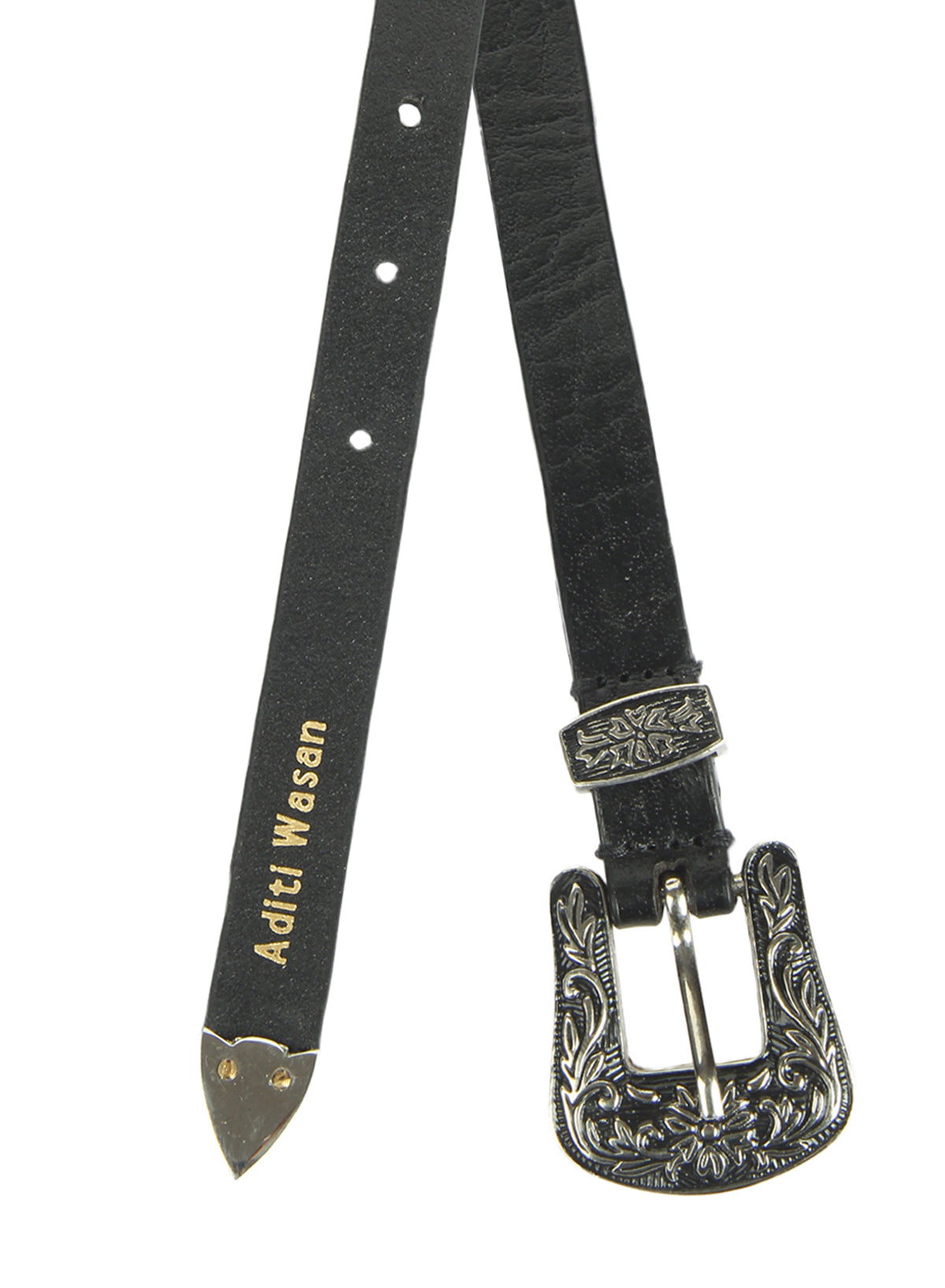 Black textured cowboy belt