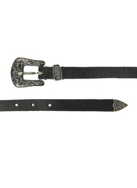 Black textured cowboy belt