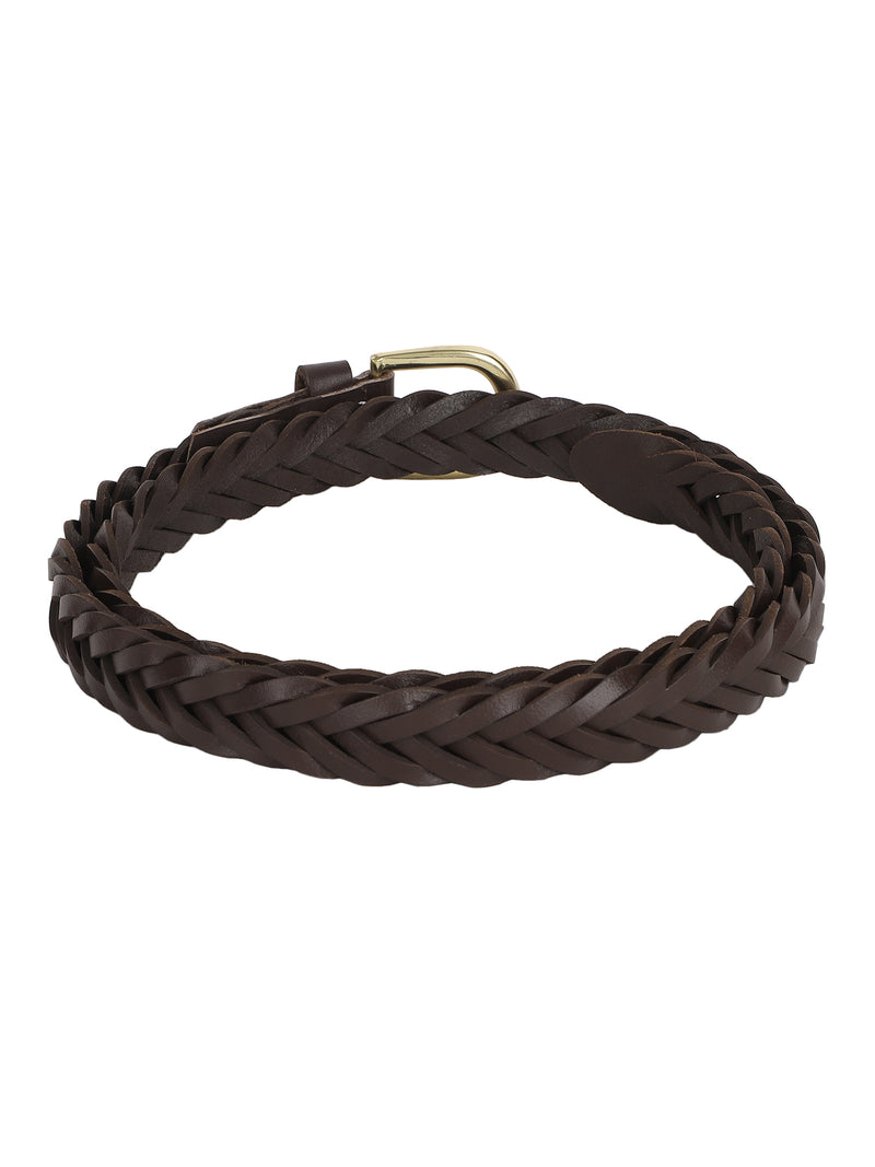 Brown braided Women's Belt