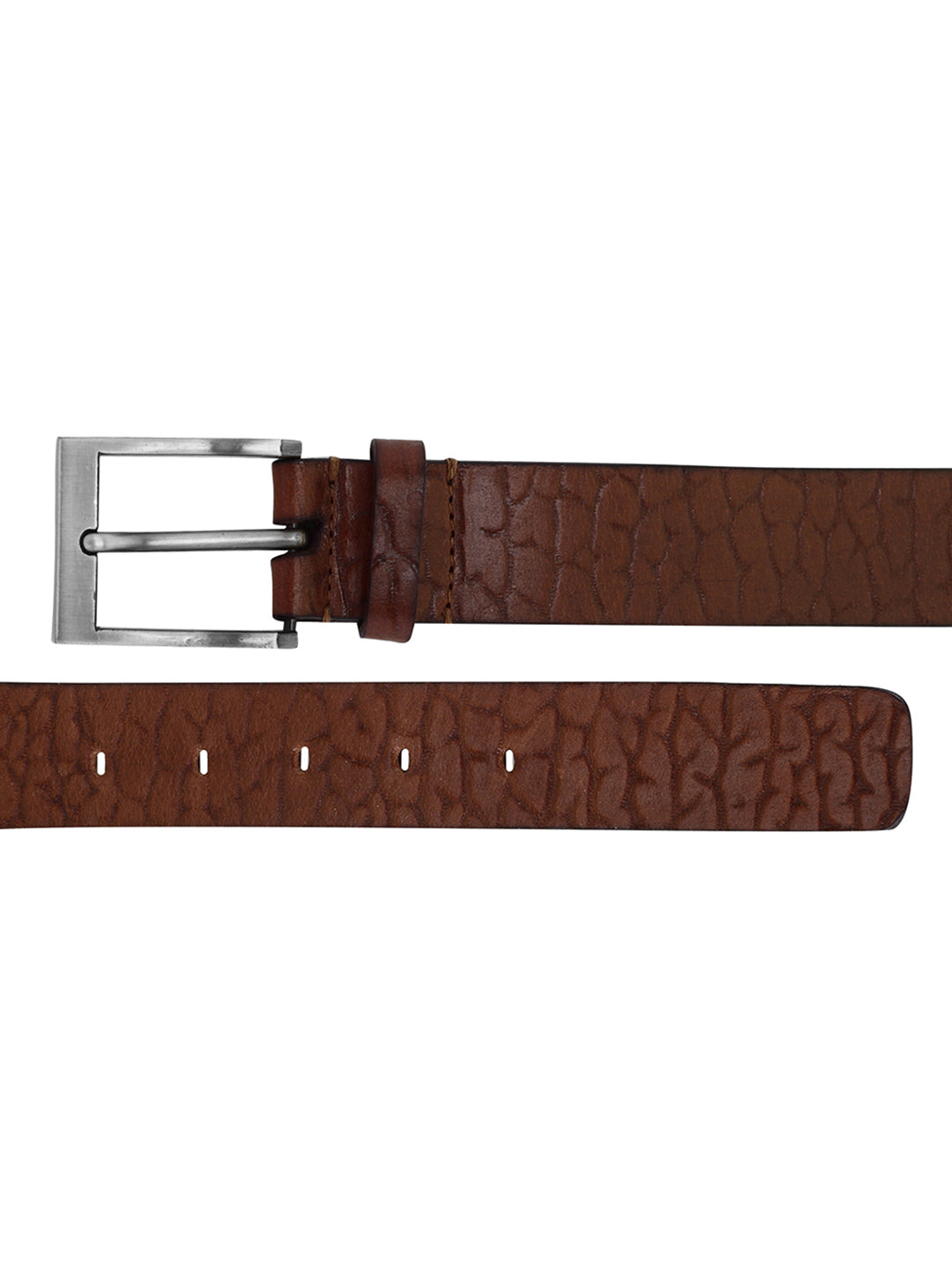 Croco embossed brown belt