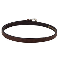 Croco pattern embossed brown belt