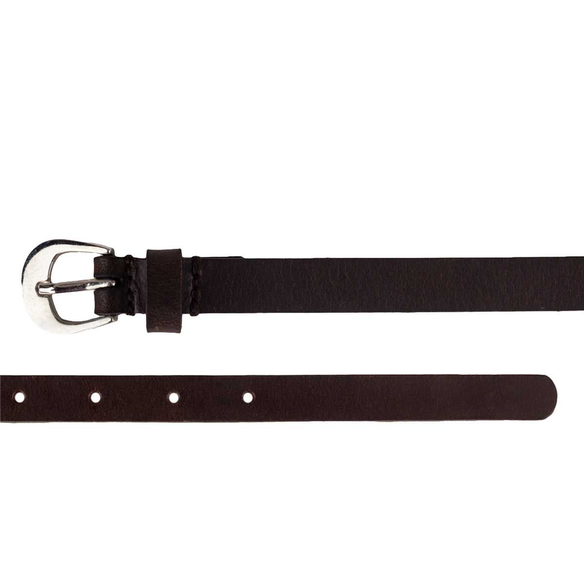 Genuine leather dark brown belt