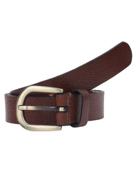 Genuine leather textured brown belt