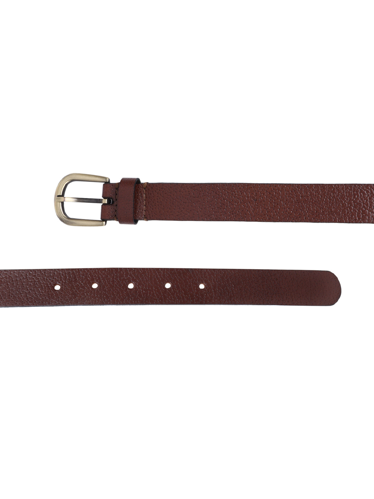 Genuine leather textured brown belt