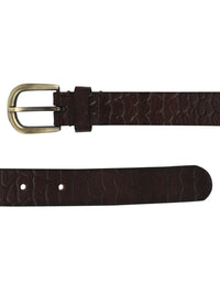 Genuine Leather Brown Croco Embossed Ladies Belt