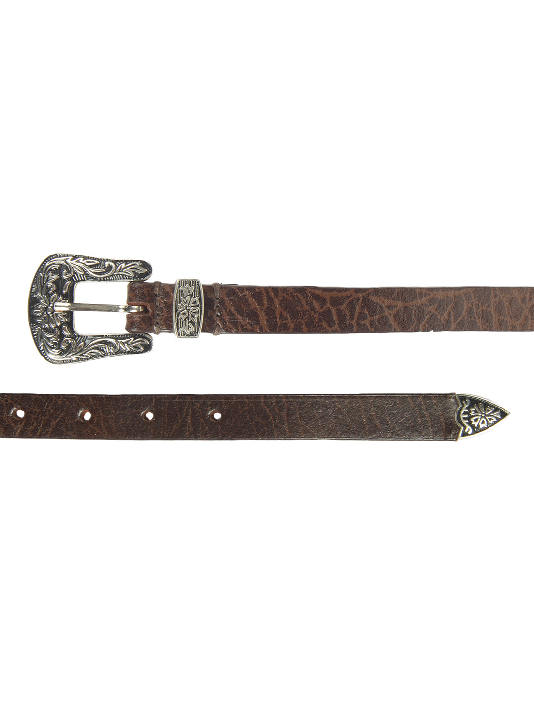 Two-tone brown cowboy belt