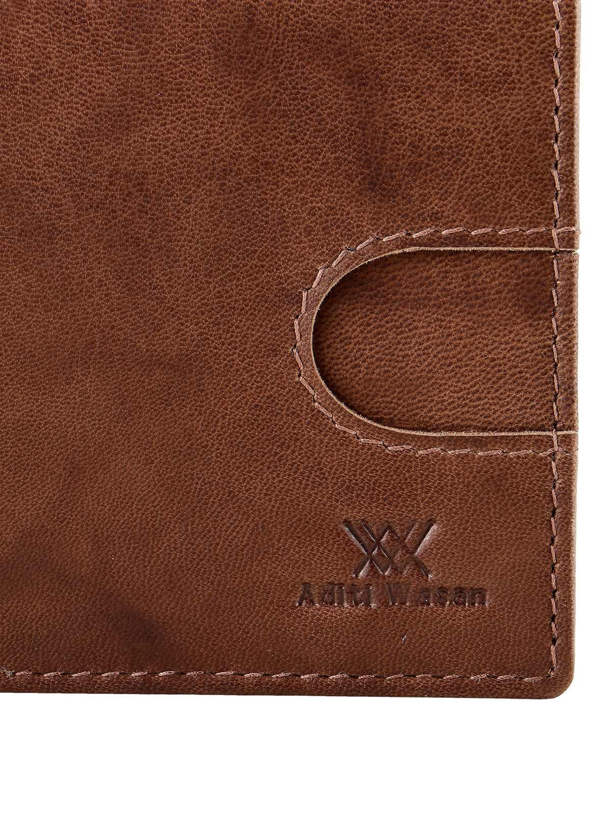 Brown Genuine Leather Pop-up Slim Wallet Card Holder
