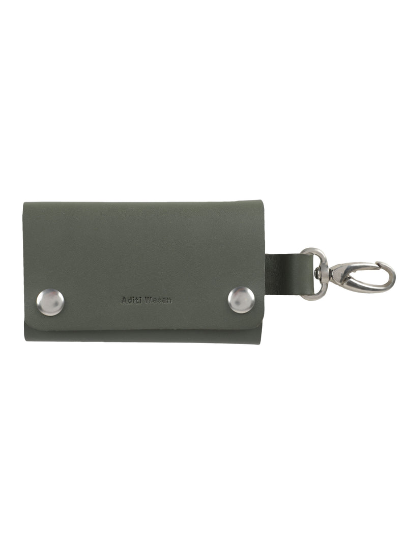 Genuine leather olive green key holder – Aditi Wasan