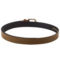 Two-tone tan genuine leather belt