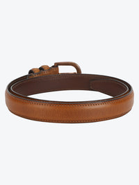 Genuine leather tan profile belt