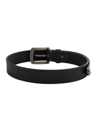 Black Genuine Leather Studded Belt for Women